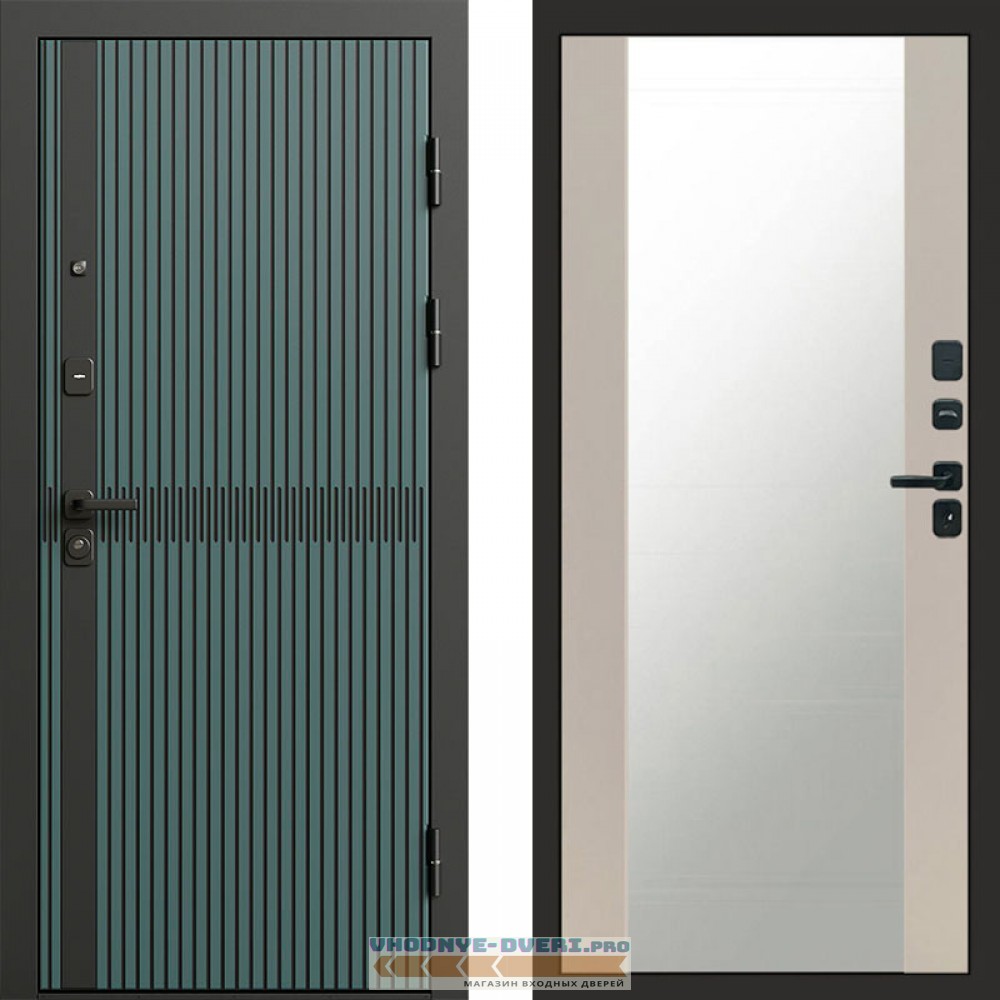 Дверь Termo Door ГРАУНД Velutto Verde Бетон Зеркало 27 Слоновая кость